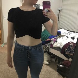 F21 Black Crop Top